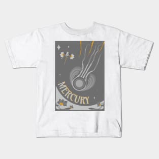 Mercury - Art Nouveau Space Travel Poster Kids T-Shirt